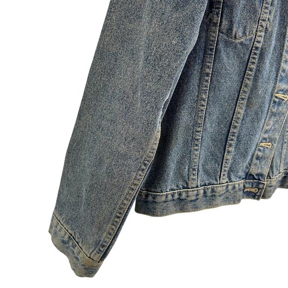 Embroidered Jean Jacket NYC Design Co 100% Cotton Small Vintage Y2K - Picture 7 of 10